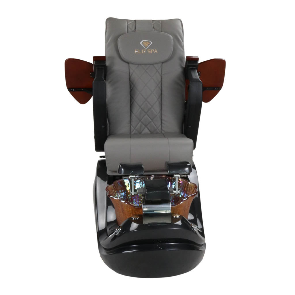 Pedicure Spa Chair - Phoenix Wood | Grey | Black Pedicure Chair