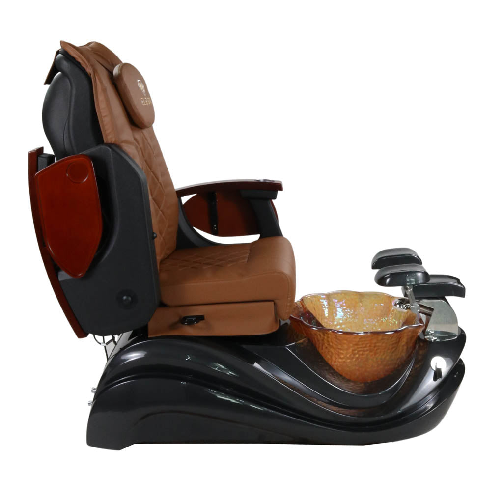 Pedicure Spa Chair - Phoenix Wood | Cappuccino | Black Pedicure Chair