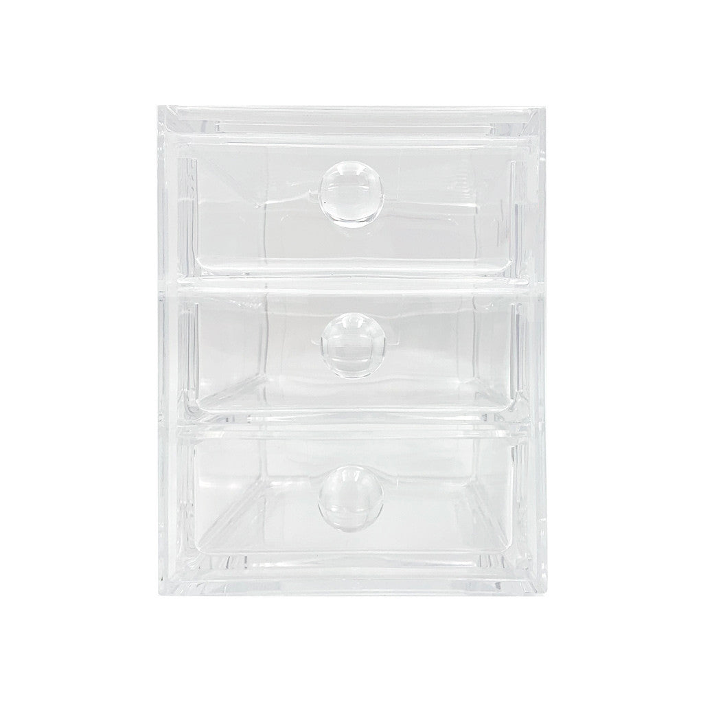 Clear Acrylic Chest Of Draws - 3 Draws Diamond Nail Supplies