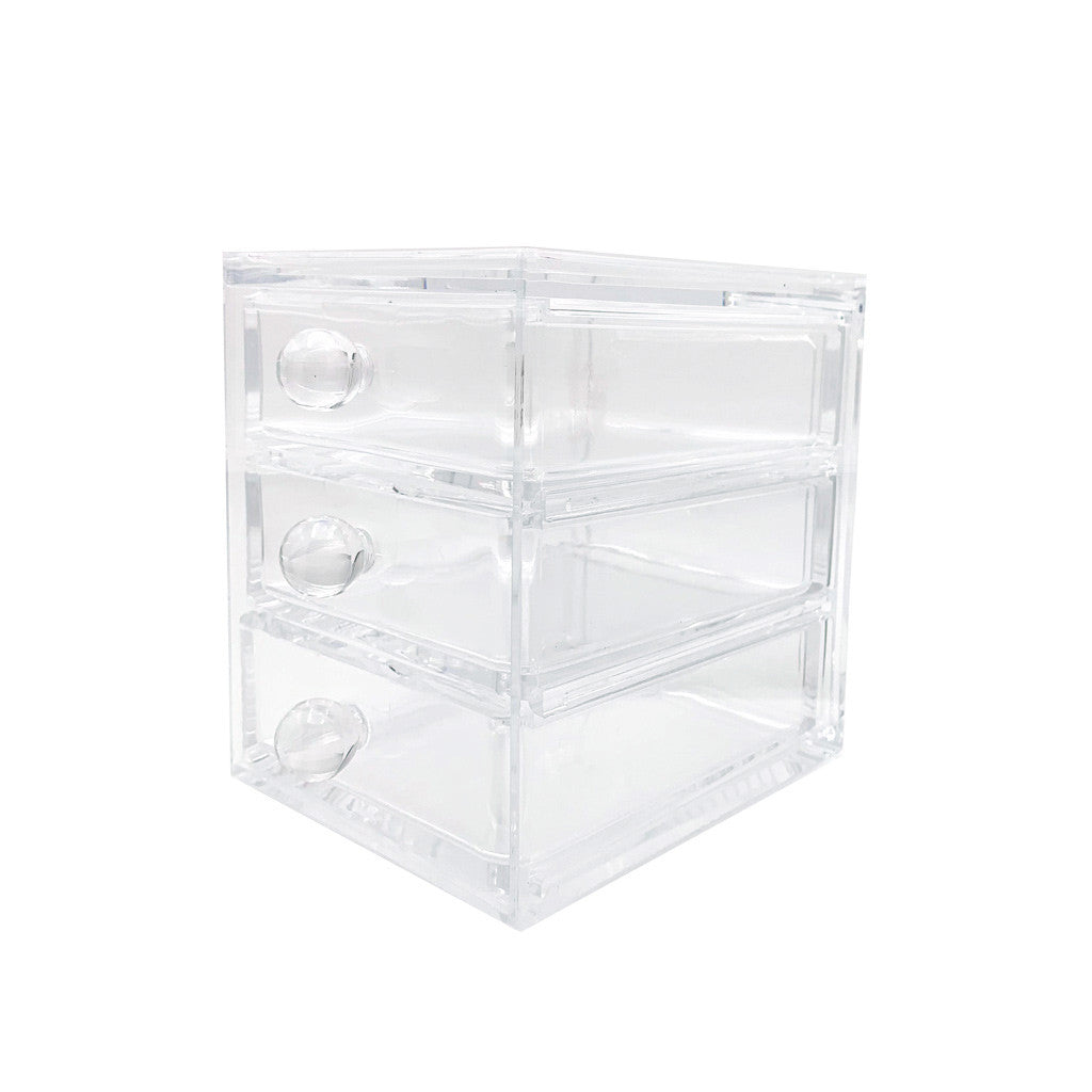 Clear Acrylic Chest Of Draws - 3 Draws Diamond Nail Supplies