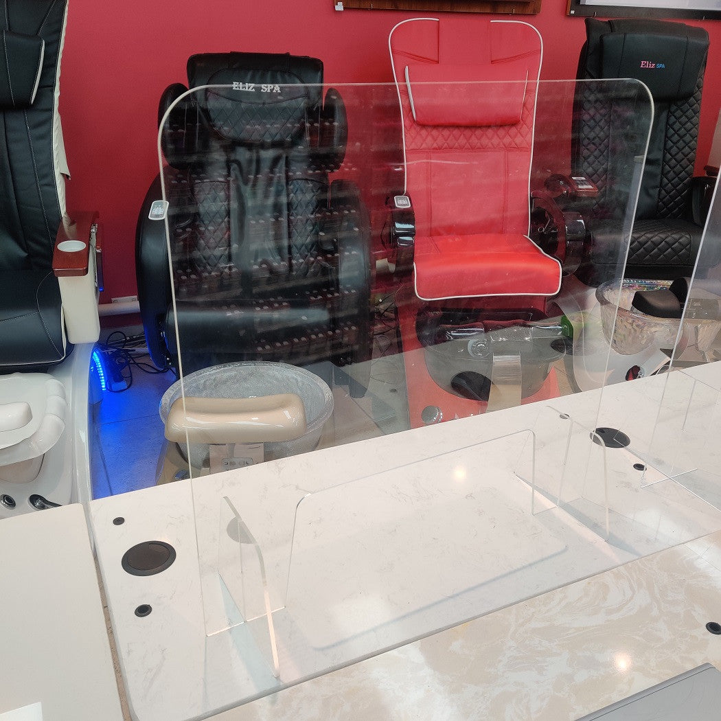 Clear Acrylic Table Sheild Sneeze Guard Screen Small Diamond Nail Supplies