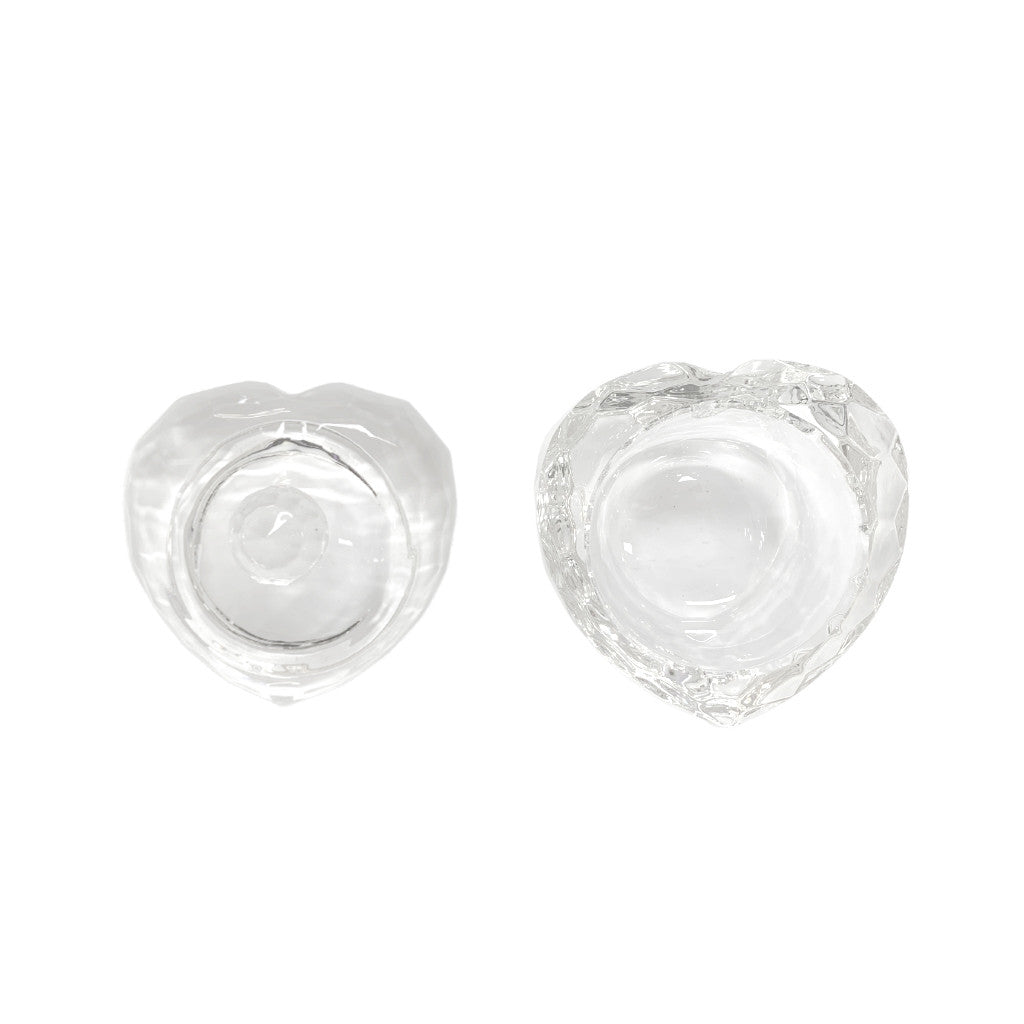 Crystal Jar - Rounded Heart with Handle Diamond Nail Supplies