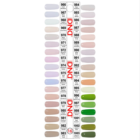 DND Duo Colour Chart Swatches - 16