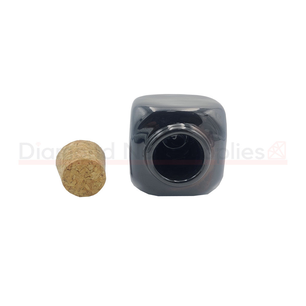 Porcelain Dappen Dish Black With Cork Lid Diamond Nail Supplies