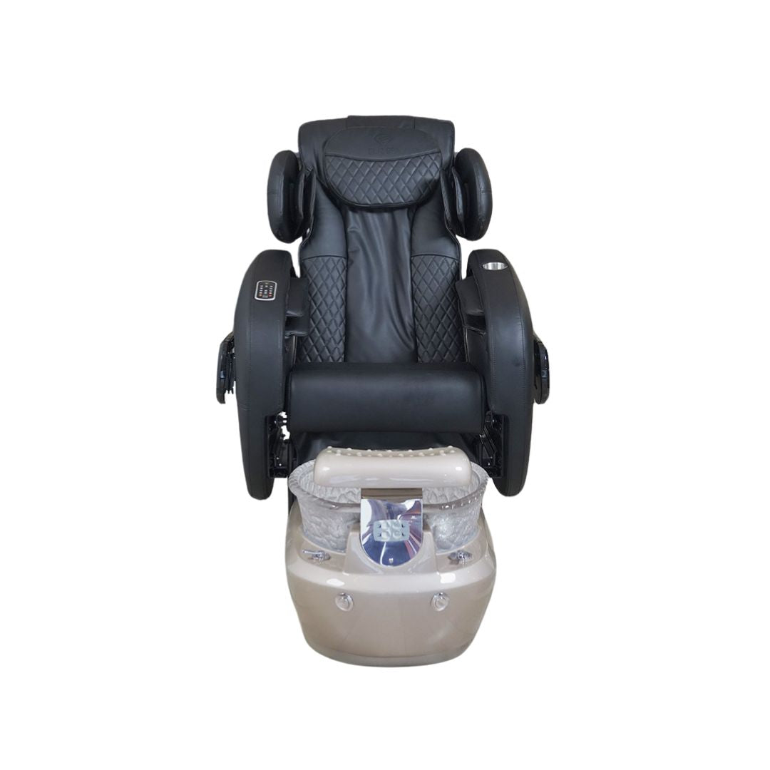 Pedicure Spa Chair - Deluxe (Black | Black | Gold)