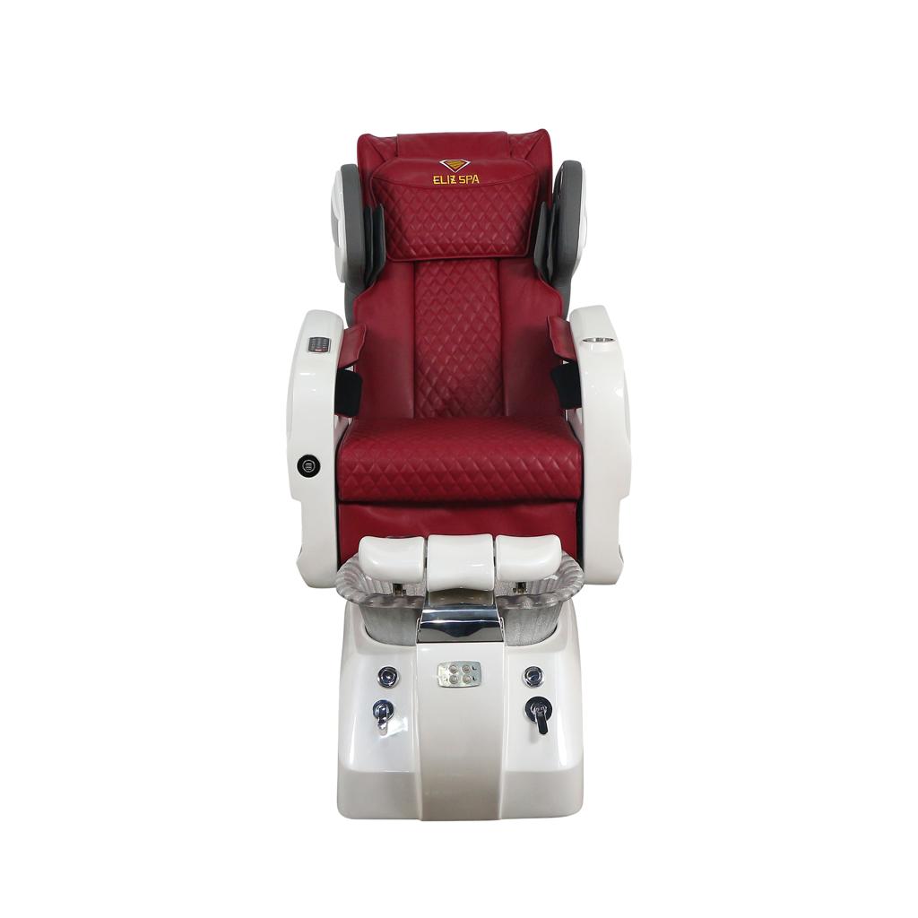 Pedicure Spa Chair - Titus White | Burgundy | White Pedicure Chair