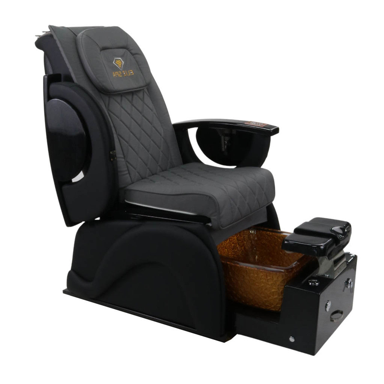 Pedicure Spa Chair - Omega Retractable Black | Grey | Black Pedicure Chair