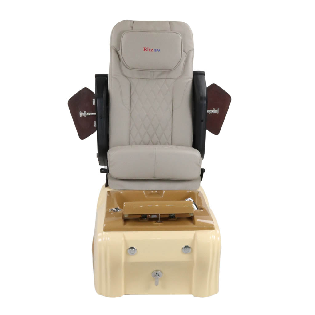 Pedicure Spa Chair - Expresso Wood | Grey | Cream Pedicure Chair