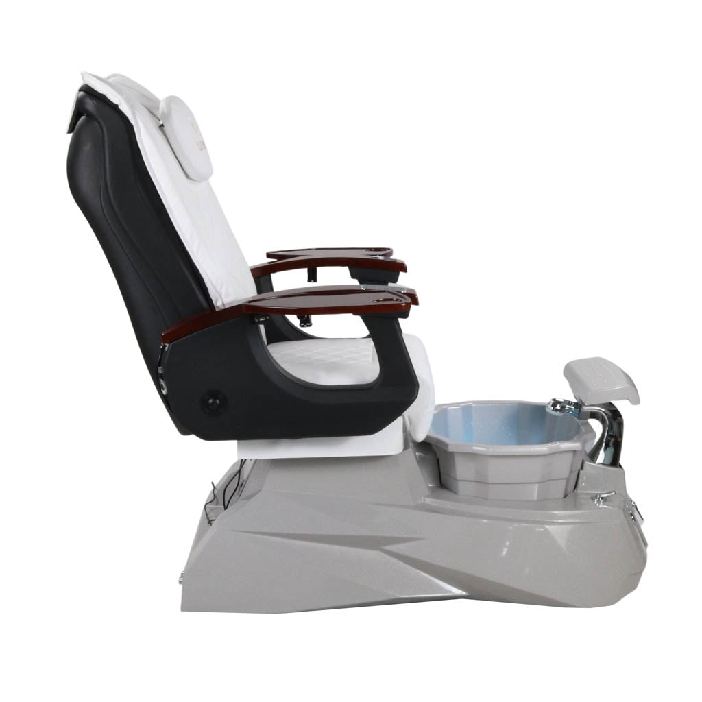 Pedicure Spa Chair - Luna Wood | White | Grey Pedicure Chair