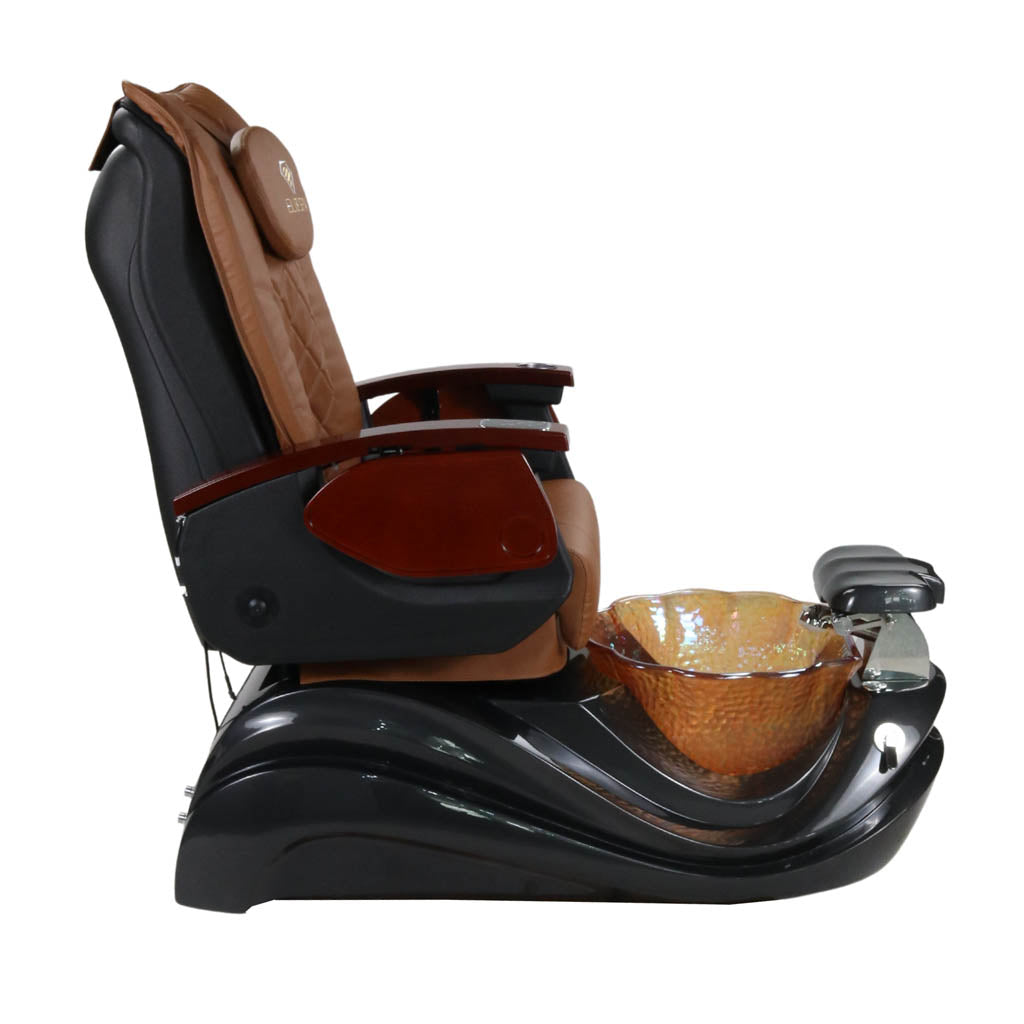 Pedicure Spa Chair - Phoenix Wood | Cappuccino | Black Pedicure Chair