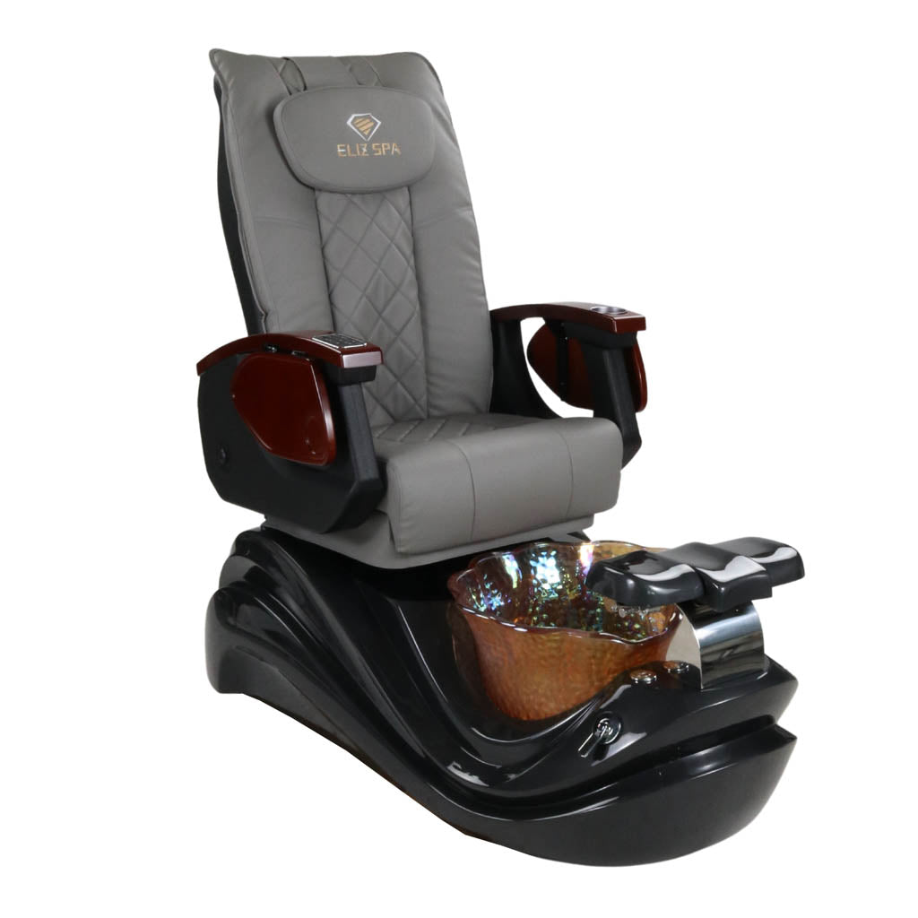 Pedicure Spa Chair - Phoenix Wood | Grey | Black Pedicure Chair