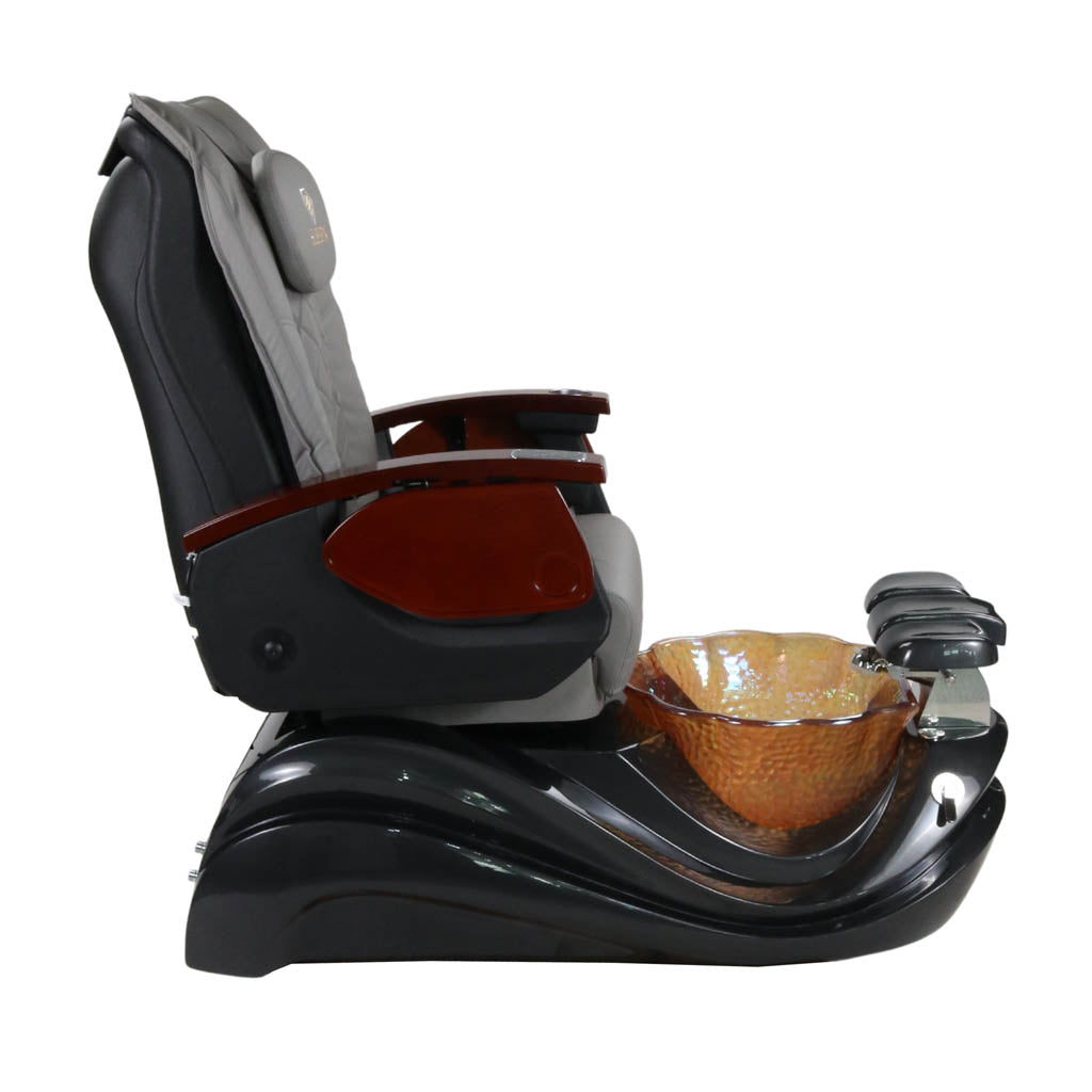 Pedicure Spa Chair - Phoenix Wood | Grey | Black Pedicure Chair