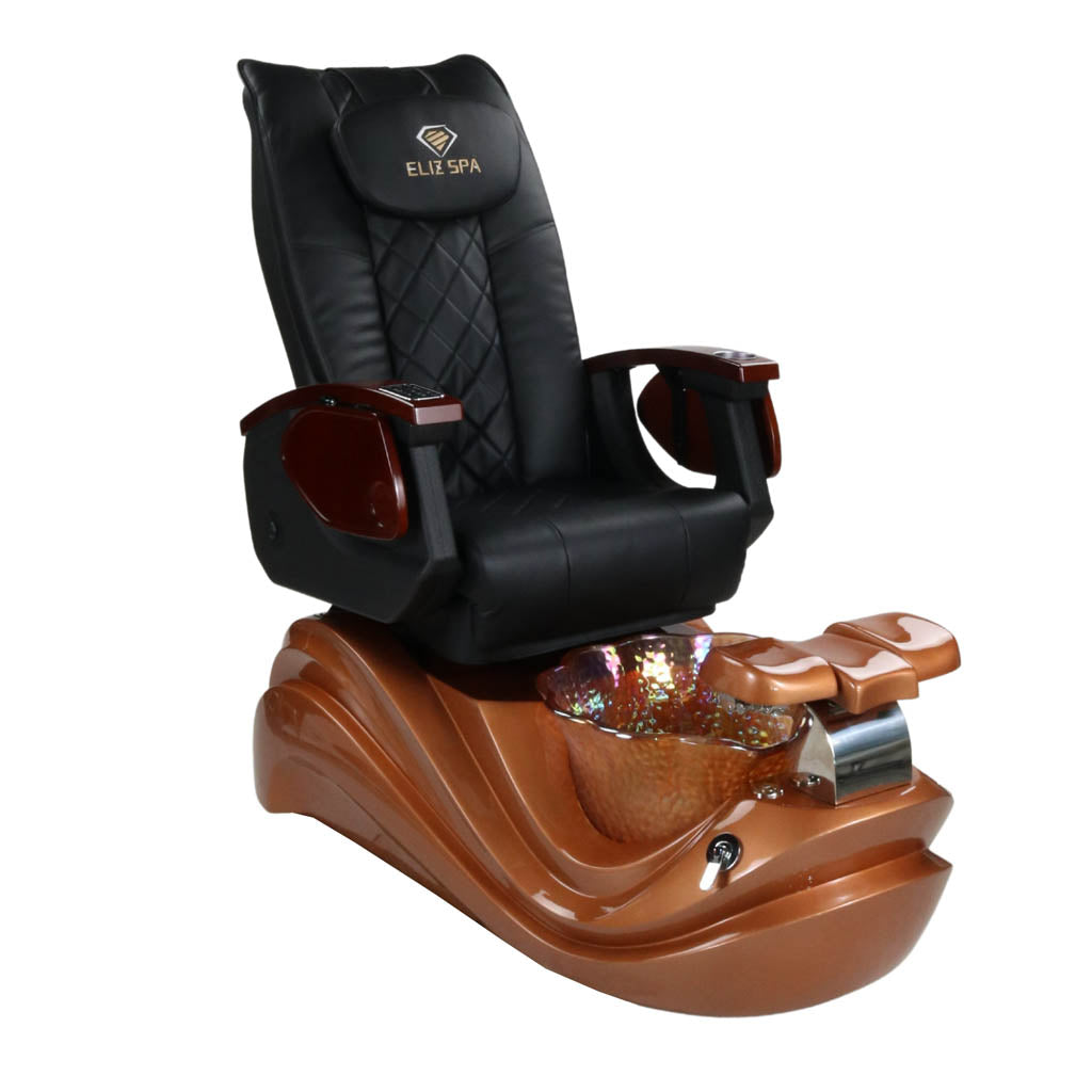 Pedicure Spa Chair - Phoenix Wood | Black | Gold Pedicure Chair