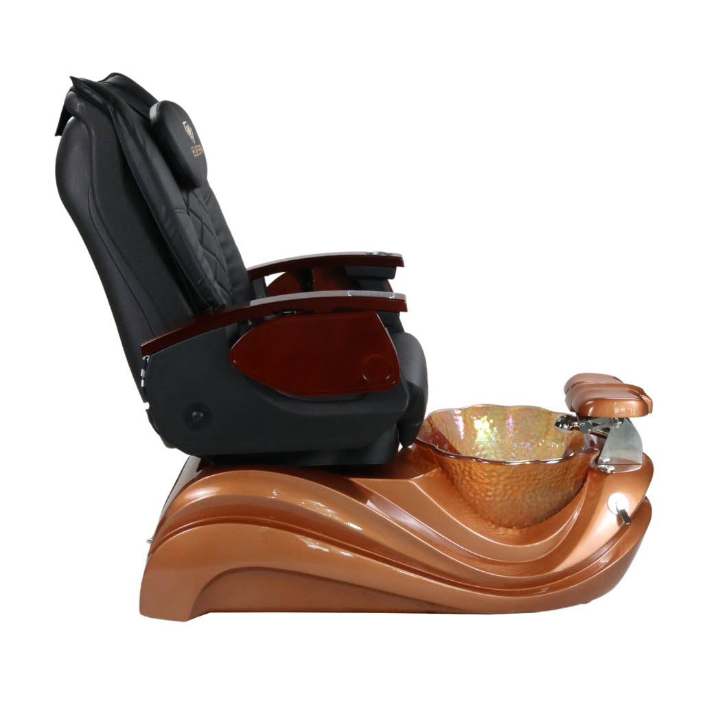 Pedicure Spa Chair - Phoenix Wood | Black | Gold Pedicure Chair