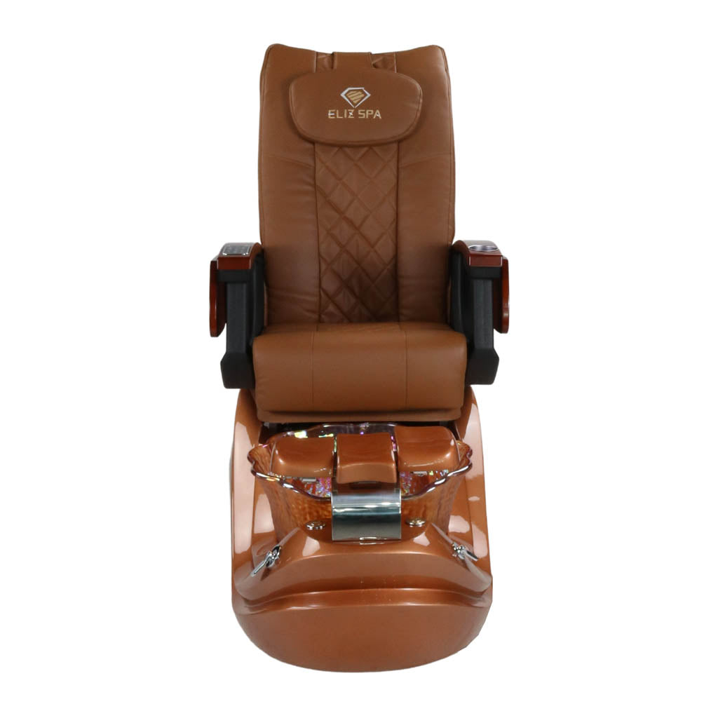 Pedicure Spa Chair - Phoenix Wood | Cappuccino | Gold Pedicure Chair