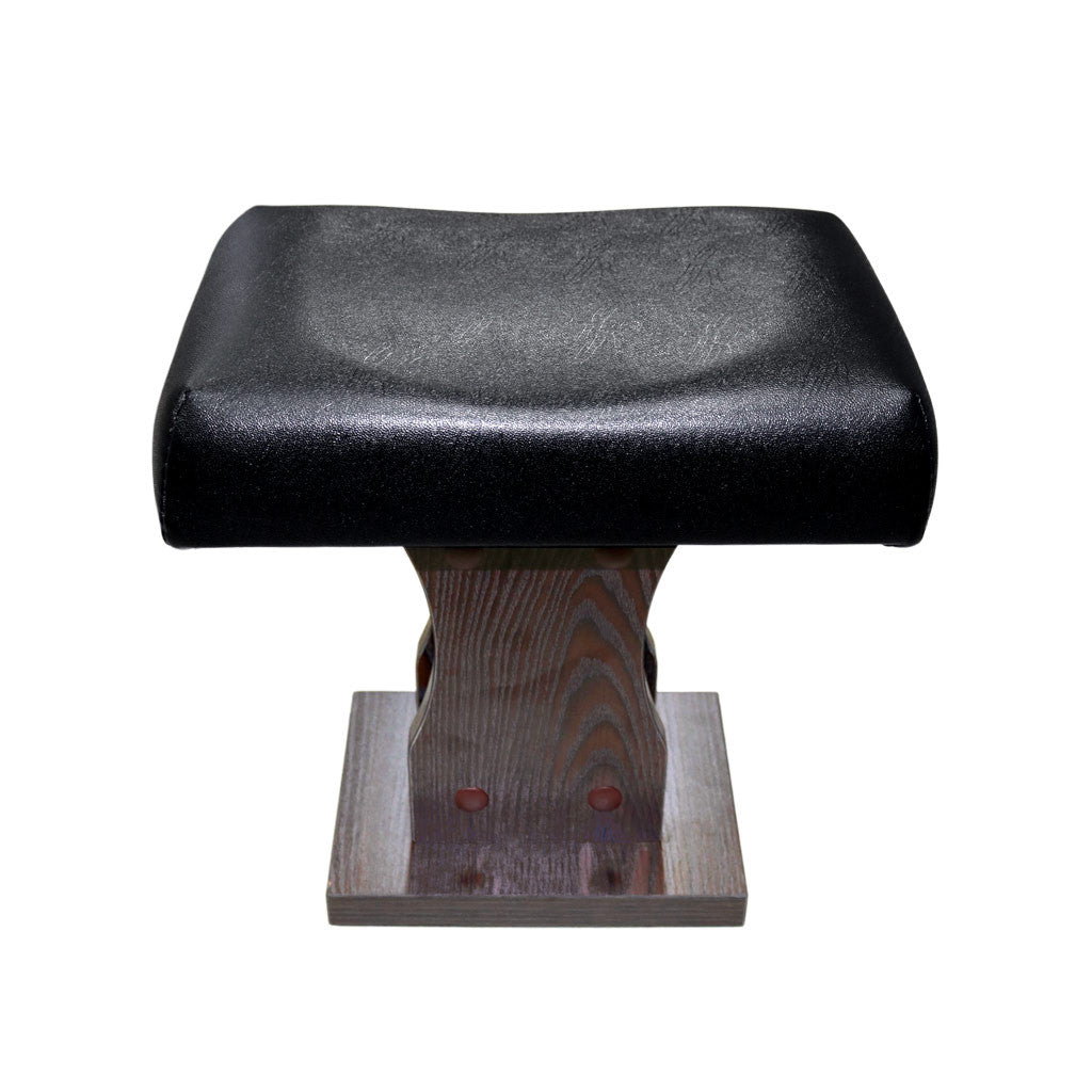Foot Stand - Black Leather Wooden Diamond Nail Supplies