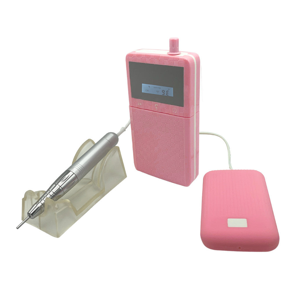 Portable Brushless Rechargable Nail Drill 308S Pink Diamond Nail Supplies