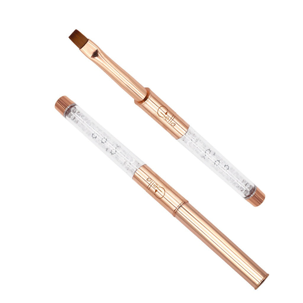 Rose Gold Crystal Flat Brush Diamond Nail Supplies