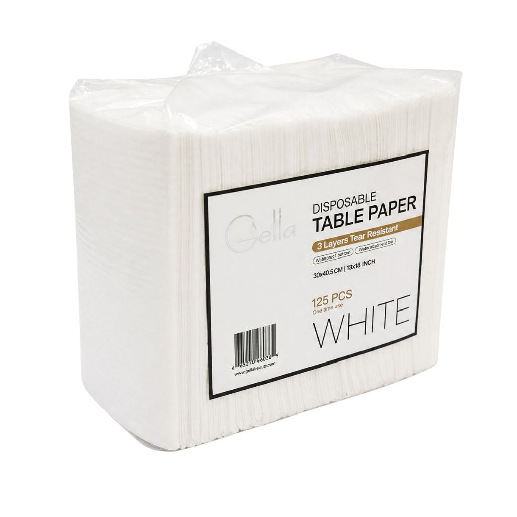 Disposable Table Paper - White 125pc (Dental Bibs Barrier Pad)