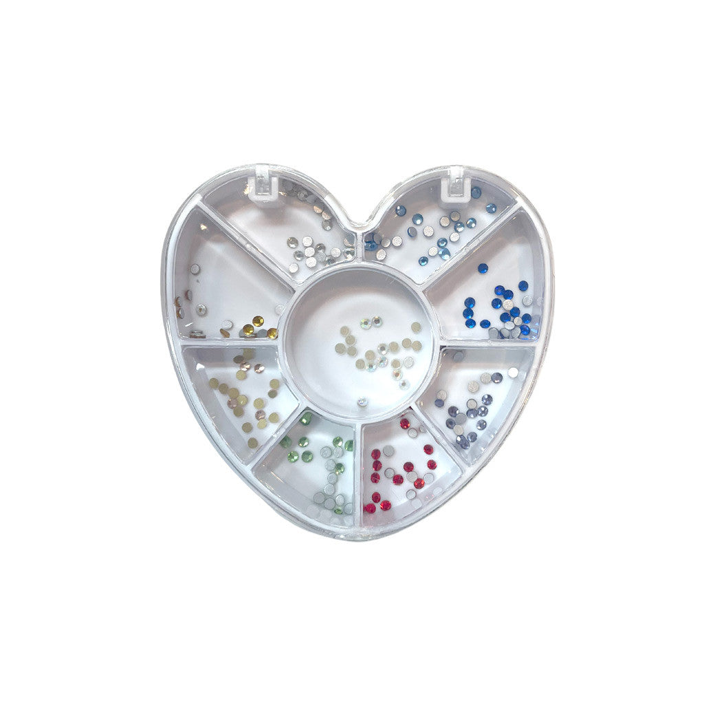 Heart Spin Wheel Round Rhinestones Diamond Nail Supplies