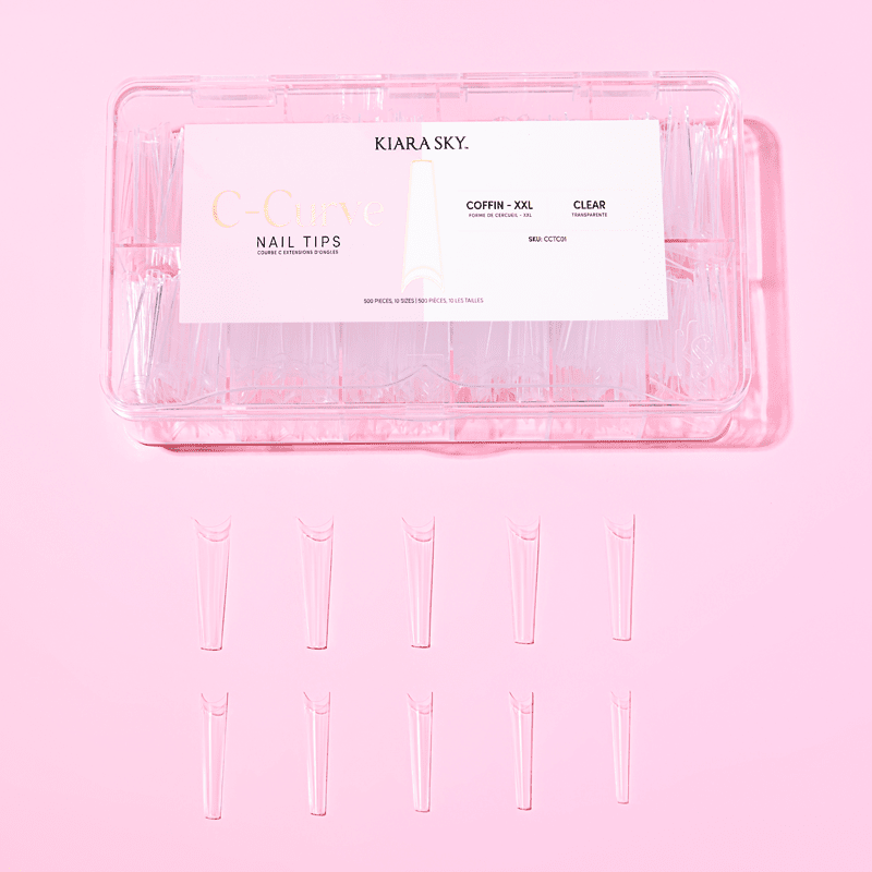 C-Curve Tip - CCTC01 XXL Coffin Clear 500pc Diamond Nail Supplies
