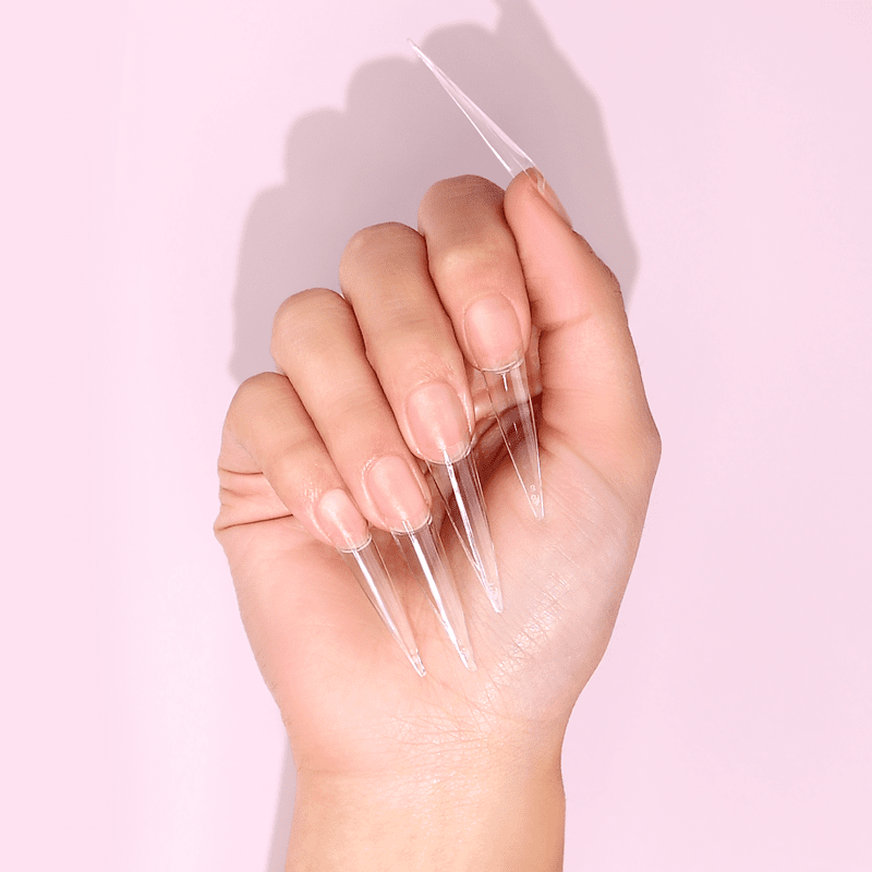 C-Curve Tip - CCTC02 XXL Stiletto Clear 500pc Diamond Nail Supplies