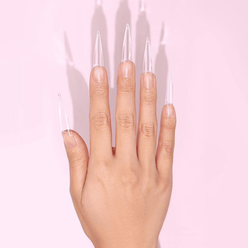 C-Curve Tip - CCTC02 XXL Stiletto Clear 500pc Diamond Nail Supplies