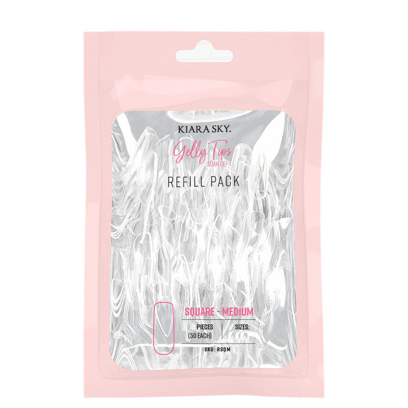 Gelly Tip Refill Pack - SQM Medium Square Diamond Nail Supplies