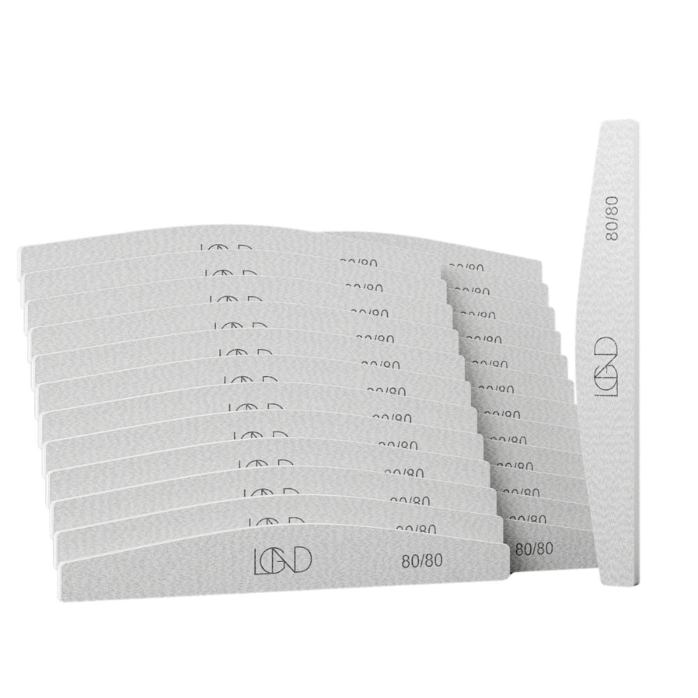 Nail File - Zebra Half Moon File 80/80 - 25 pack