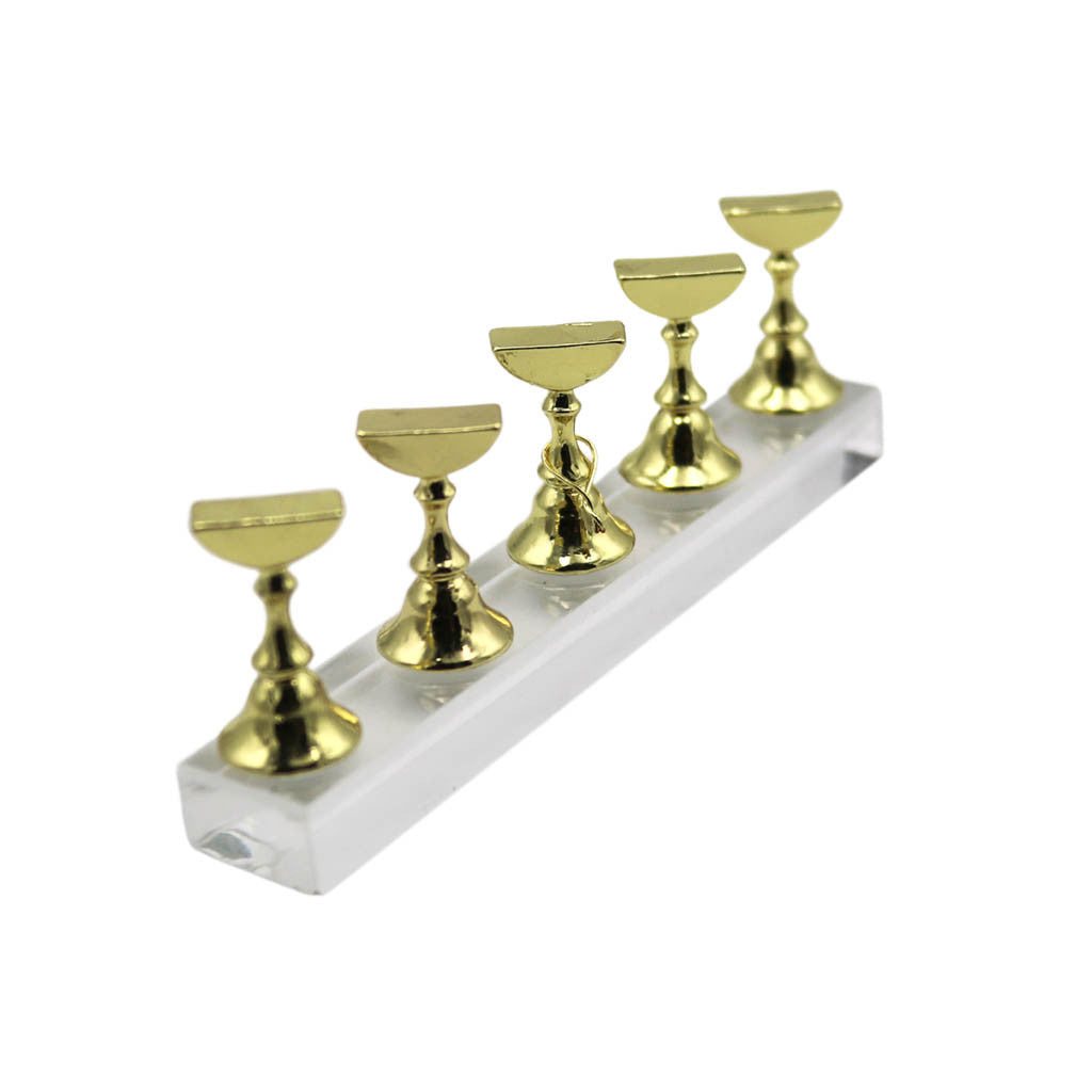 Nail Holder Alloy Crystal Display Stand - Gold Diamond Nail Supplies