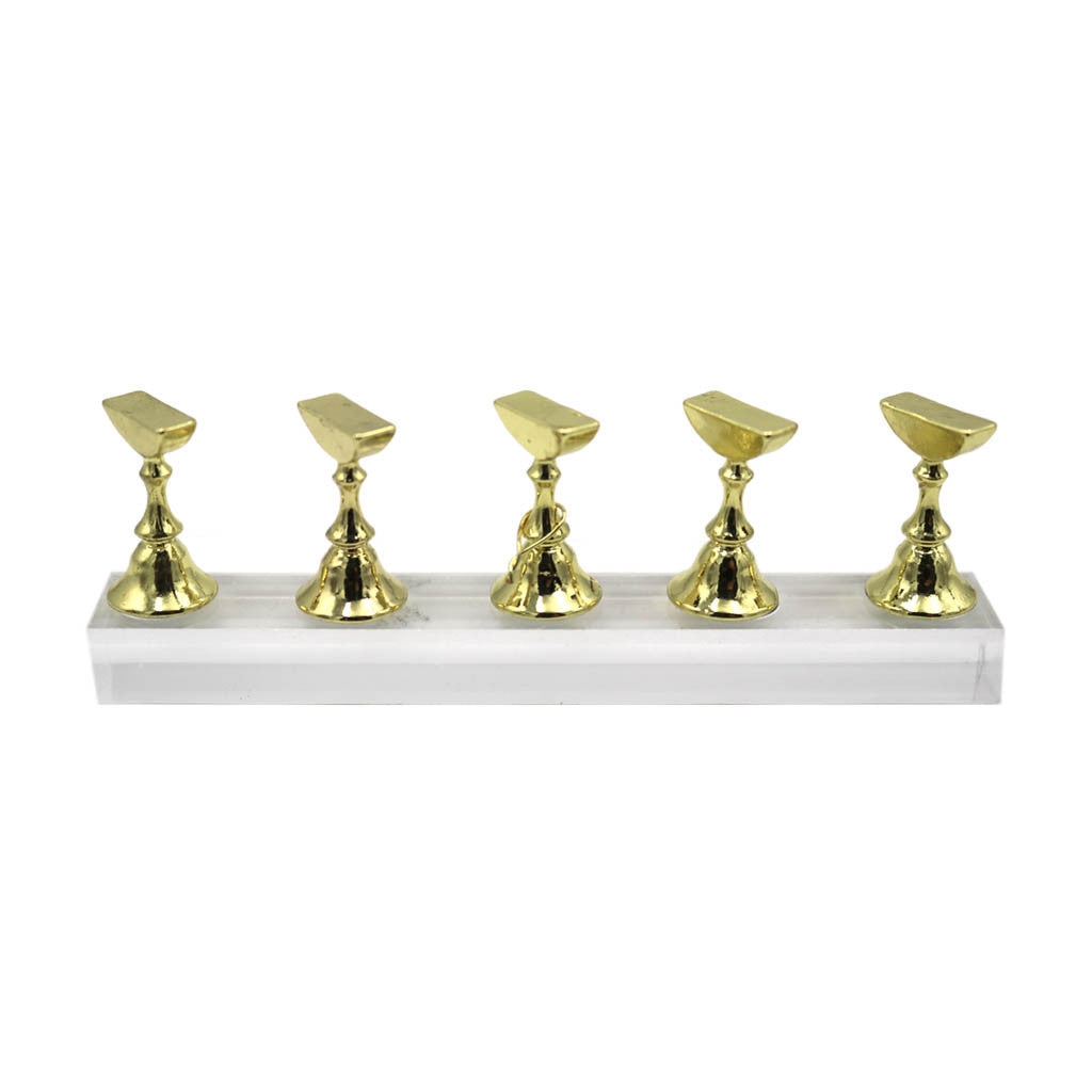 Nail Holder Alloy Crystal Display Stand - Gold Diamond Nail Supplies