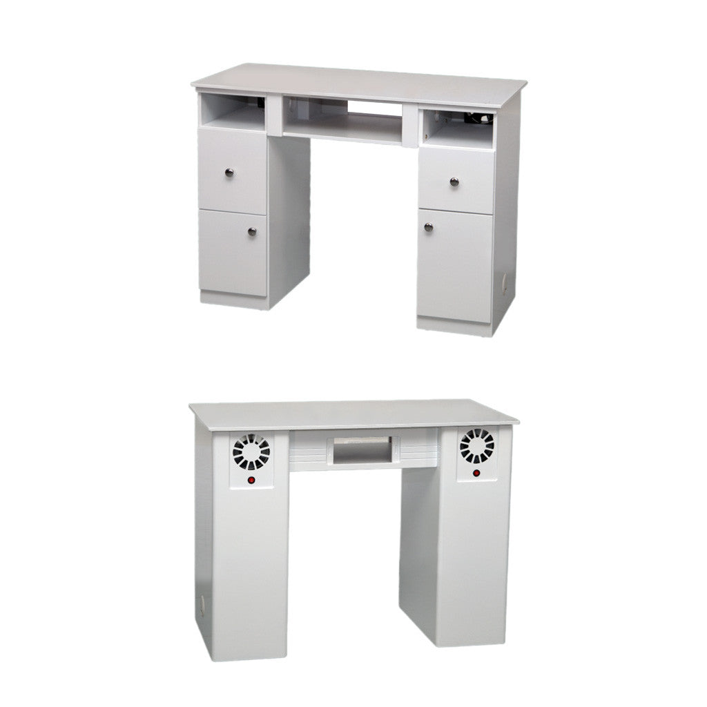 Nail Table White Single - GBLU with Nail Fans