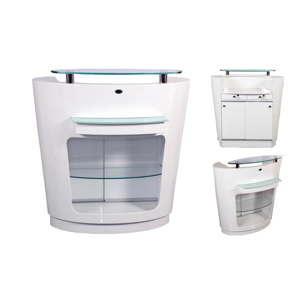 Reception Desk White RE-ELA90A Diamond Nail Supplies