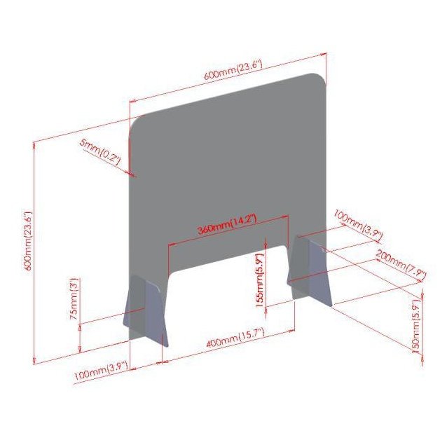 Clear Acrylic Table Sheild Sneeze Guard Screen Small Diamond Nail Supplies