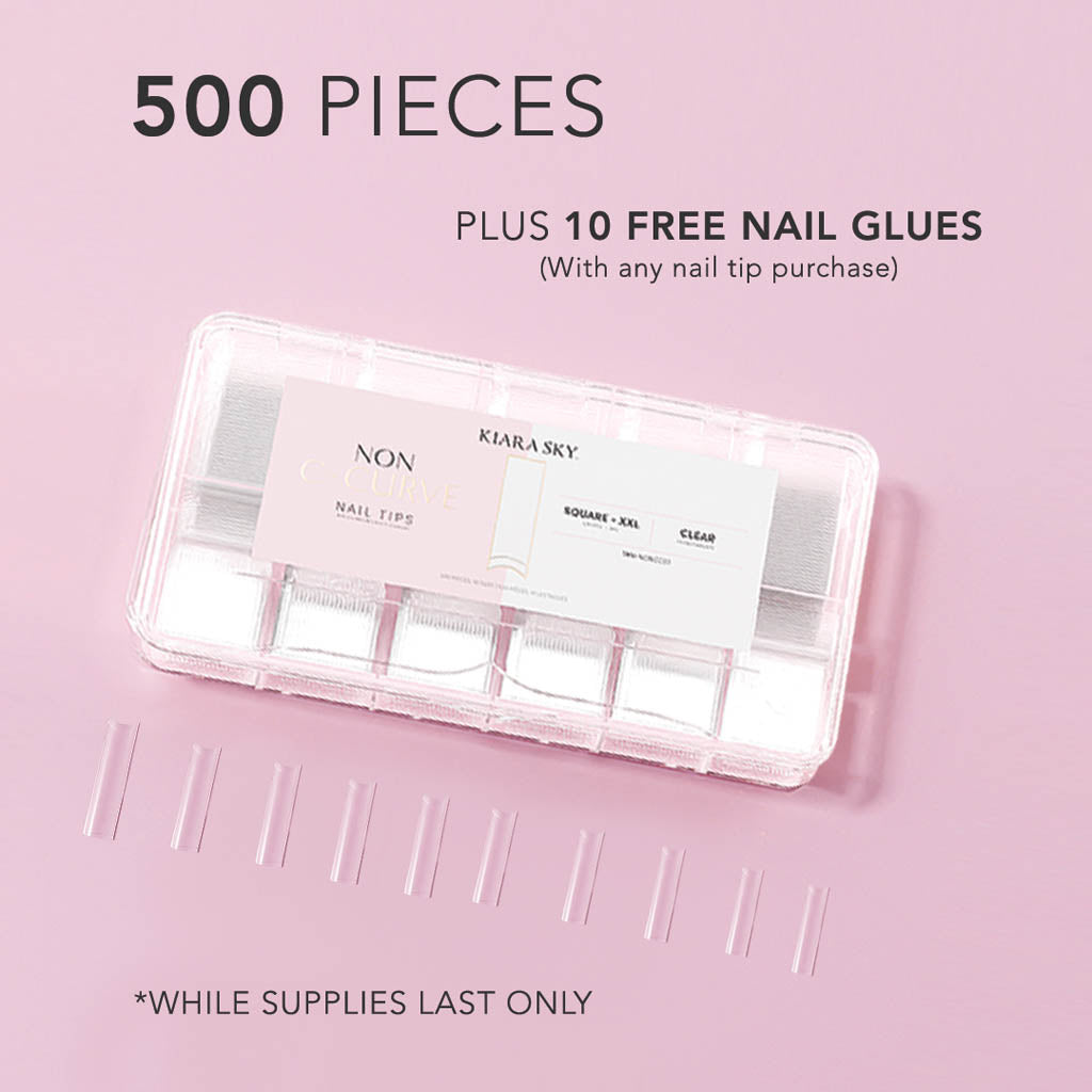 Non C-Curve Tip - NONCC03 XXL Square Clear 500pc