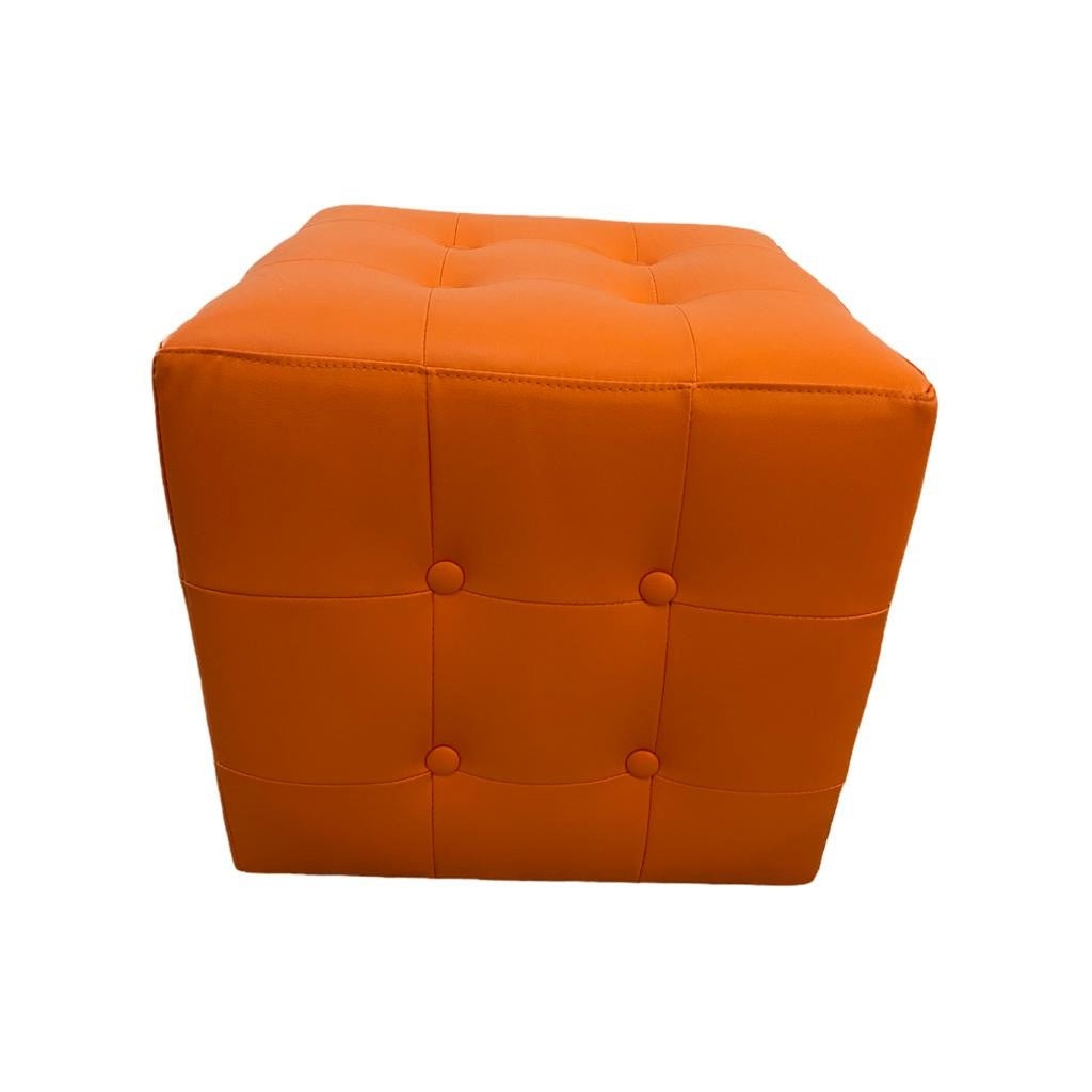 Square Ottoman - Orange Diamond Nail Supplies