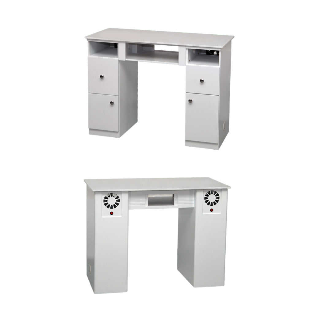 Nail Table White Single - GBLU with Nail Fans