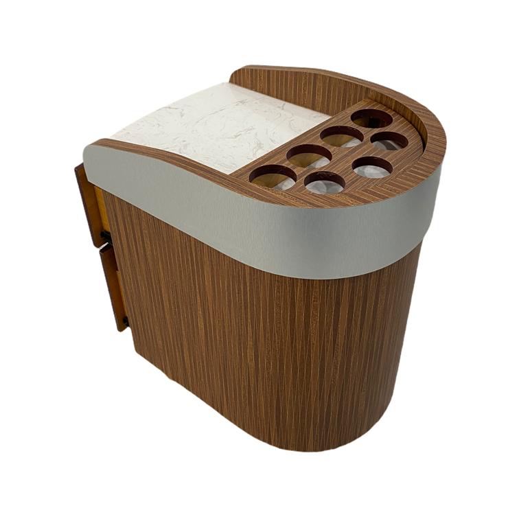 Pedicure Trolley Brown with White Marble Top