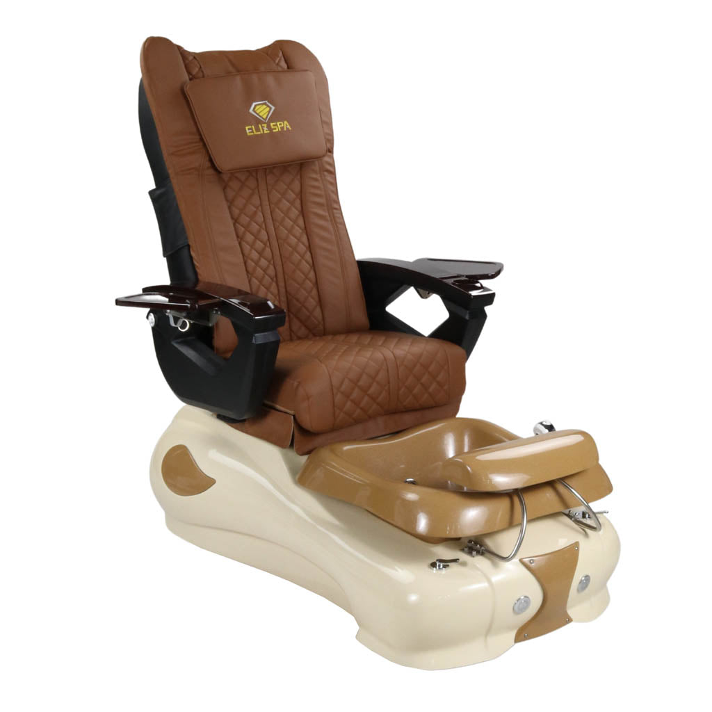 Pedicure Spa Chair - Expresso #2 Wood | Cappuccino | Cream Pedicure Chair