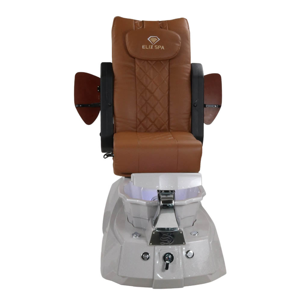 Pedicure Spa Chair - Luna Wood | Cappuccino | Grey Pedicure Chair
