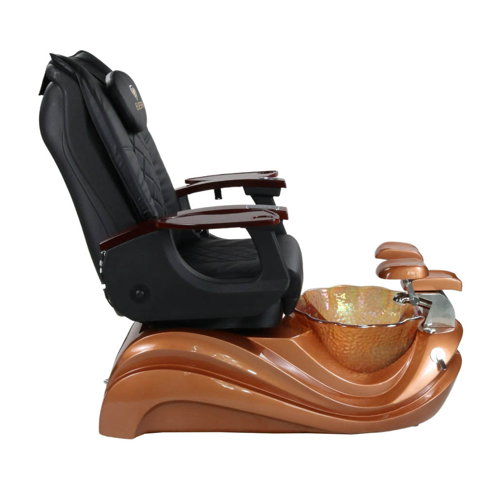 Pedicure Spa Chair - Phoenix Wood | Black | Gold Pedicure Chair