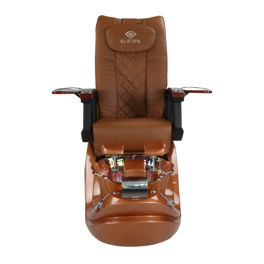 Pedicure Spa Chair - Phoenix Wood | Cappuccino | Gold Pedicure Chair