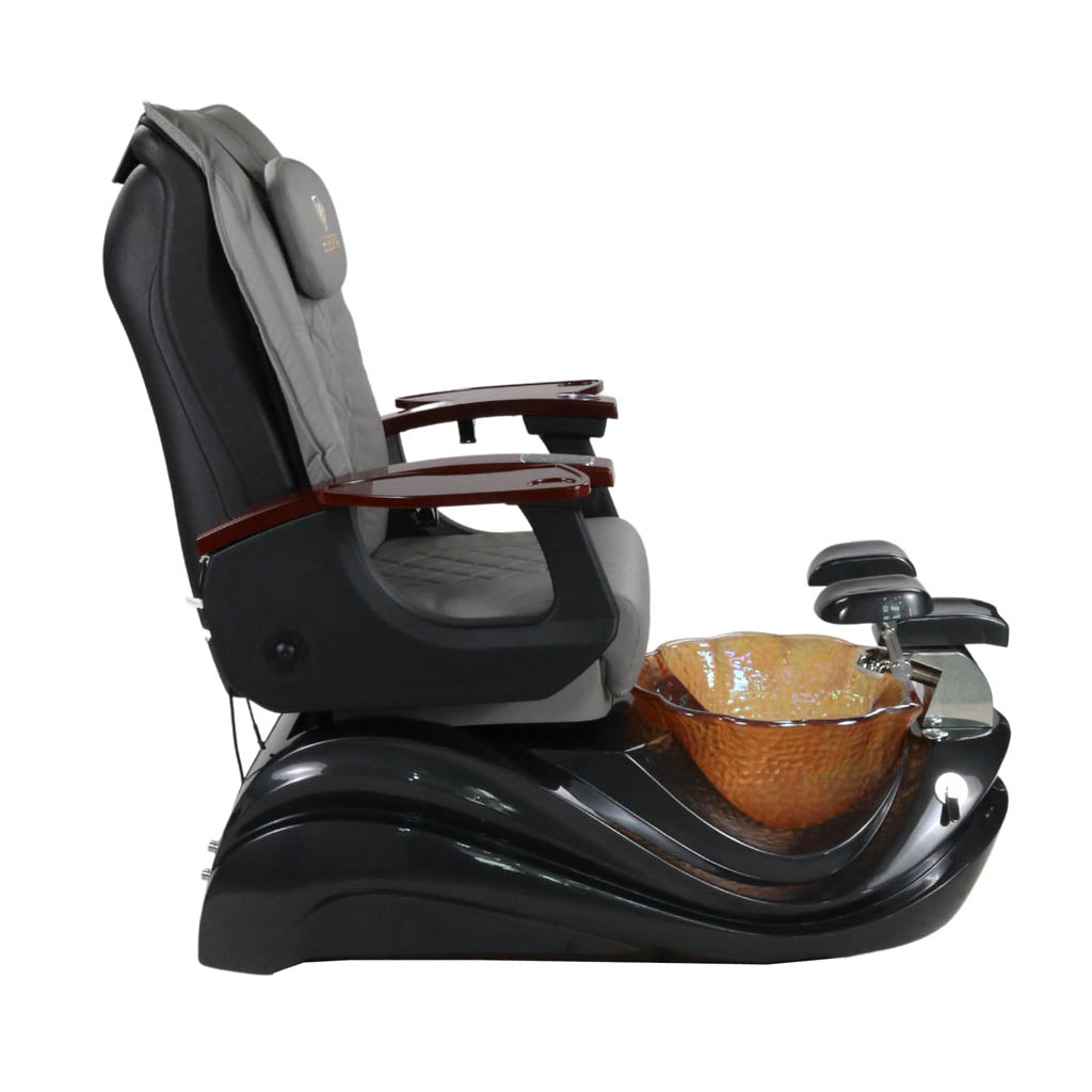 Pedicure Spa Chair - Phoenix Wood | Grey | Black Pedicure Chair
