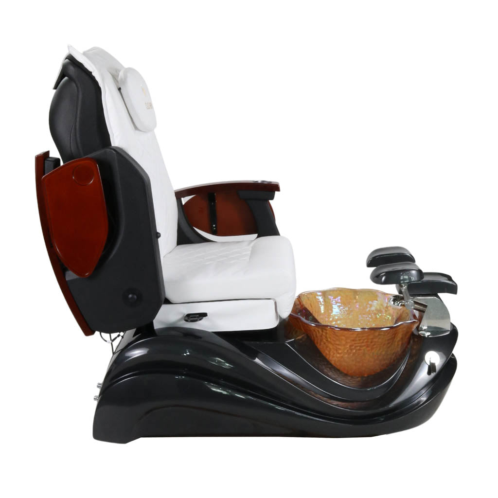 Pedicure Spa Chair - Phoenix Wood | White | Black Pedicure Chair