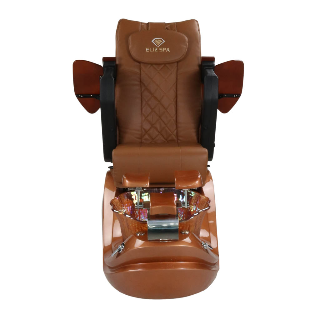 Pedicure Spa Chair - Phoenix Wood | Cappuccino | Gold Pedicure Chair