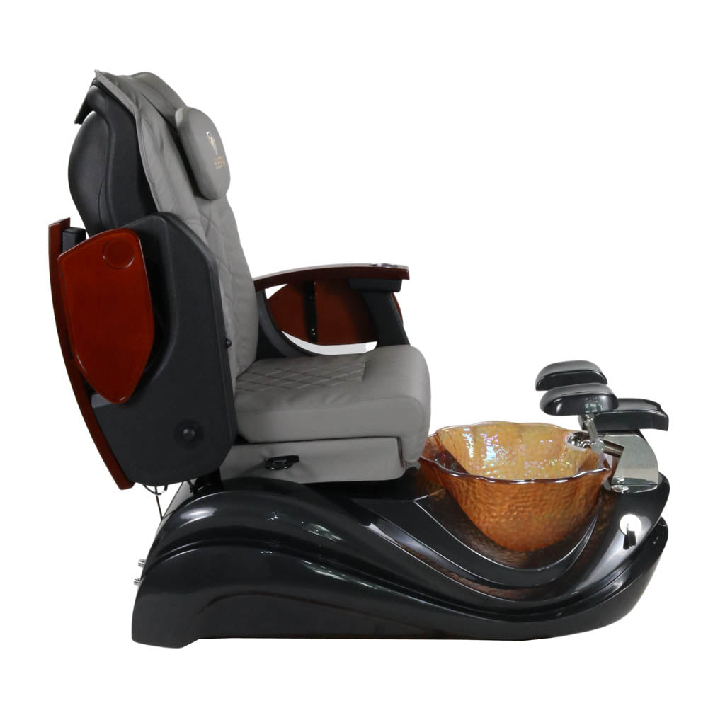 Pedicure Spa Chair - Phoenix Wood | Grey | Black Pedicure Chair