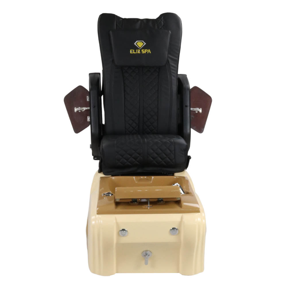 Pedicure Spa Chair - Expresso Wood | Black | Cream Pedicure Chair