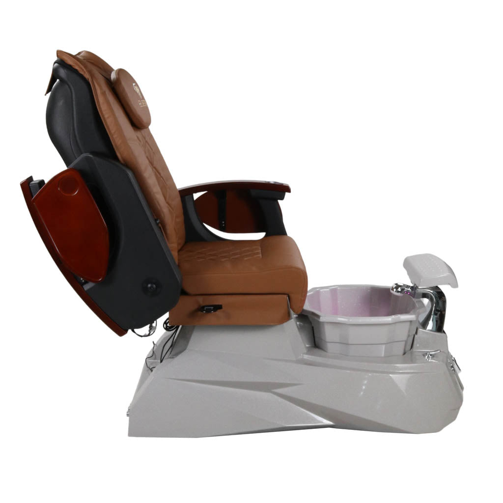 Pedicure Spa Chair - Luna Wood | Cappuccino | Grey Pedicure Chair