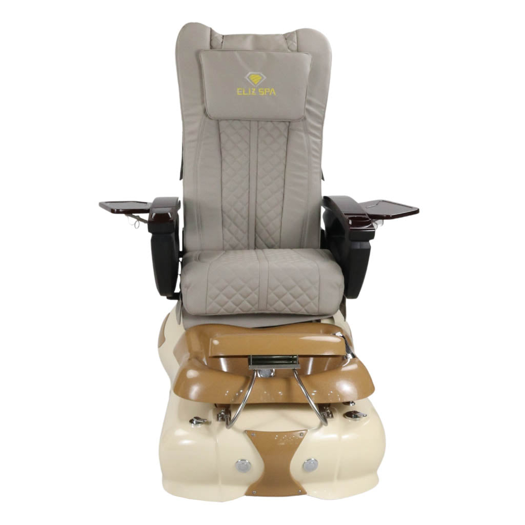Pedicure Spa Chair - Expresso #2 Wood | Light Grey | Cream Pedicure Chair