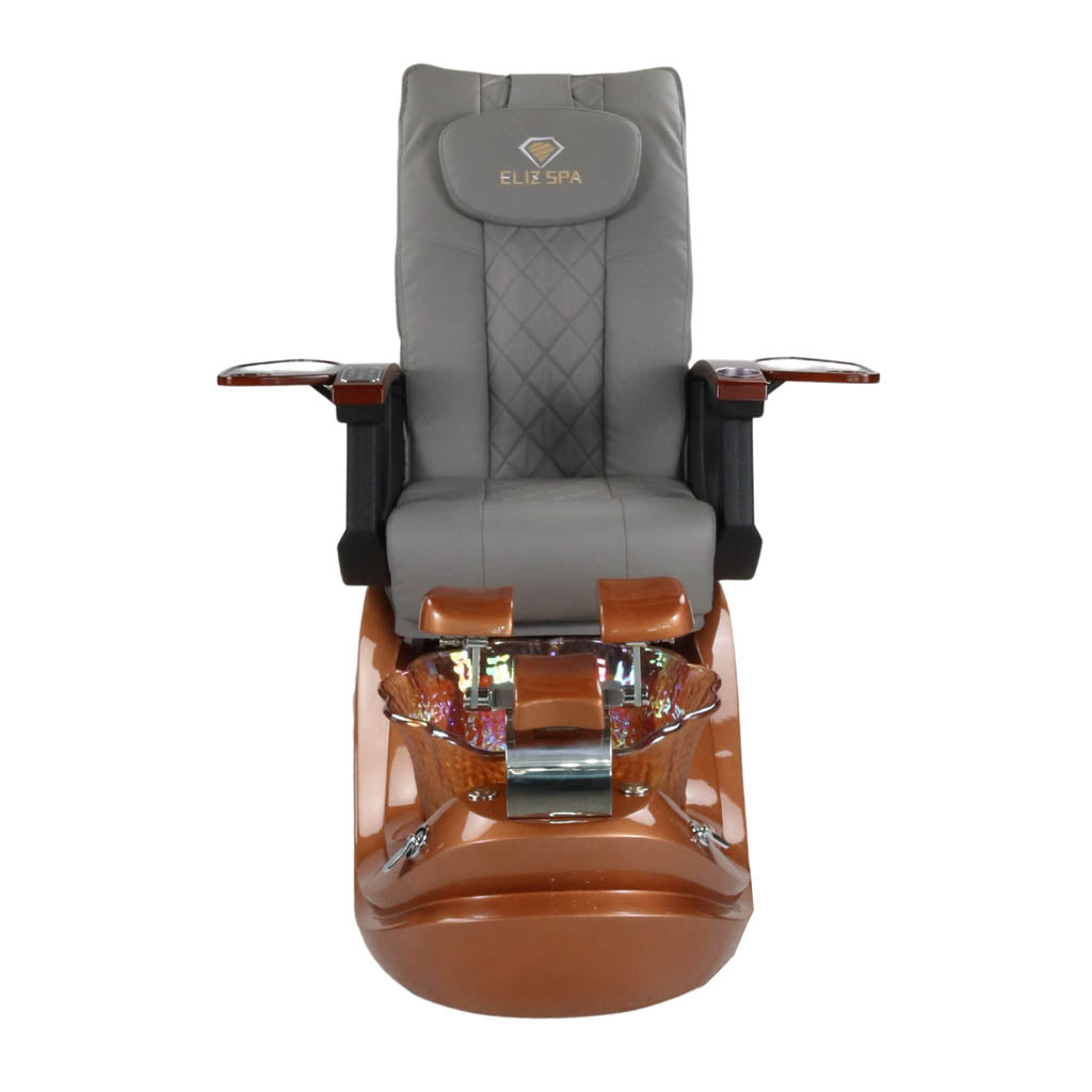 Pedicure Spa Chair - Phoenix Wood | Grey | Gold Pedicure Chair